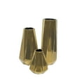 thumbnail image 2 of DecMode 14", 11", 7"H Geometric Gold Ceramic Vase, Set of 3, 2 of 5