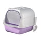thumbnail image 1 of Caja de arena para gatos con capucha, inodoro para gatos completamente cerrado, cacerola portátil con cuchara, caja de arena duradera antisalpicaduras , púrpura, 1 of 10