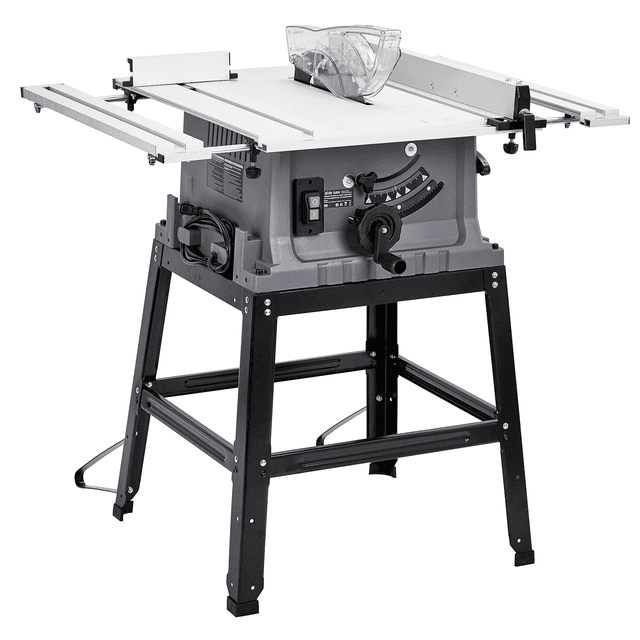 AKDSteel 10 Inch Table Saw, 15a Multifunctional Woodworking Saw With Stand And Push Stick, 5000rpm, Adjustable Blade Height