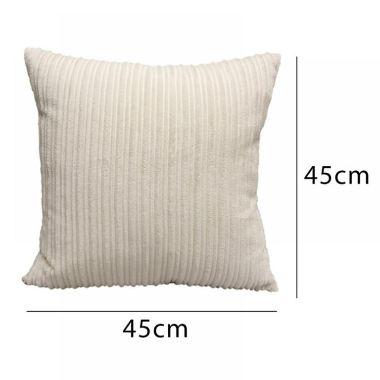 Comfy Cotton Striped Throw Pillow Covers Cases, Soft Decorative Square Ticking Cushion Covers for Sofa Couch (18 x 18 Inches, Pillow Insert+ Pillow