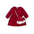 thumbnail image 2 of Toddler Girl Winter Jacket Cute Long Sleeve Corduroy Cardigan Winter Coat and Crossbody Bag for Baby Spring Fall Outwear, 2 of 9