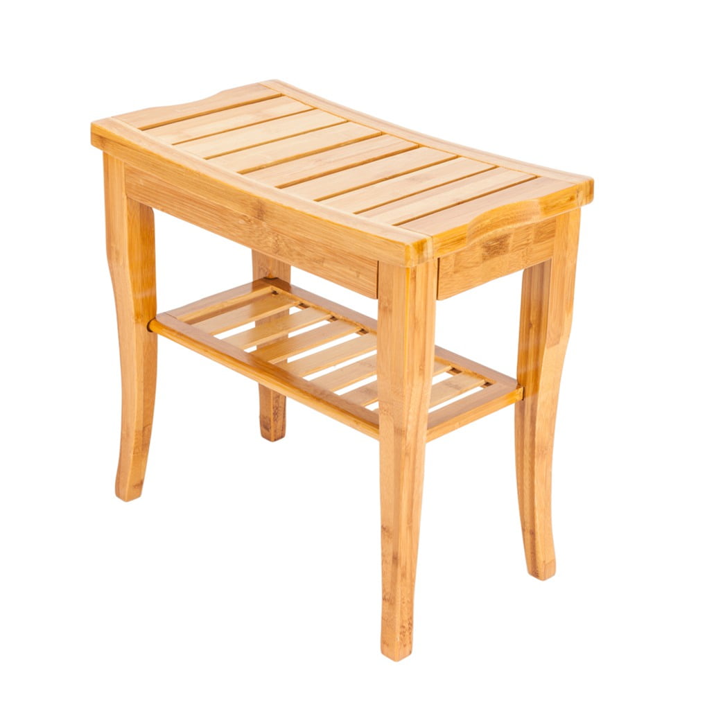 Bamboo Bath Stool Shower Seat Bench Bathroom Spa Chairs Bath Organizer