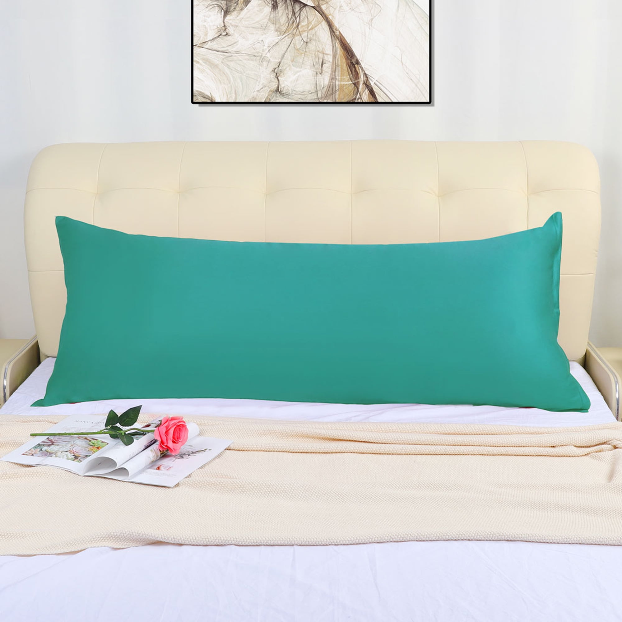PiccoCasa Body Pillow Cover Long Bolster Pillowcase Covers w Zipper Green 20