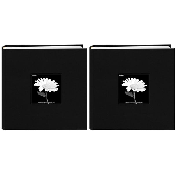 Fabric Frame Cover Photo Album 200 Pockets Hold 4x6 Photos, Deep Black