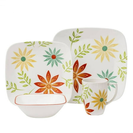 Corelle Squares Happy Days 16-Piece Dinnerware Set