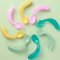 thumbnail image 2 of ACDANC 8Pcs Baby Fork Fun Bent Design Toddler Forks Food-Grade Safe Materials Toddler Utensils Pink,Yellow,Lake Green,Macaron, 2 of 3