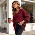 thumbnail image 5 of Fewfanhot Sweaters for Women Oversized Long Sleeve V Neck Ripped Cozy Warm Knitted Winter Pullover Sweaters, 5 of 8
