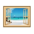 thumbnail image 3 of VWAQ Beach Scene Window Wall Decal Nature Scenery Wall Art Bedroom Sticker Mural - NW13 (24"H X 30"W), 3 of 3