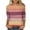 Pink, variant on Ohufall Womens 3/4 Sleeve Shirts Plus Size Fashion Casual Stripe Printed Crew Neck Tops Summer Loose Comfortable Blouses for Women