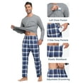 thumbnail image 5 of MoFiz Pjs Men's Pajama Sets Long Sleeve Top Checkered Pants Cozy Loungewear 2 Pieces, 5 of 7