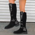 thumbnail image 7 of YTCAMLO Patchwork Knee High Boots for Women Fashion Faux Leather Chunky Block Heel Tall Boots Comfortable Low Heel Shoes, 7 of 7