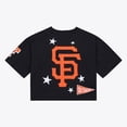thumbnail image 2 of Women's Mitchell & Ness Black San Francisco Giants Pep Rally Cropped Boxy T-Shirt, 2 of 7