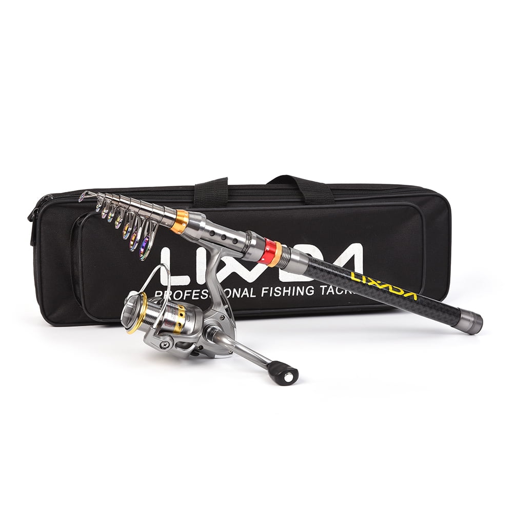 Lixada Carbon Fiber Telescopic Fishing Rod and Reel Combo Full Kit Spinning N8N9 