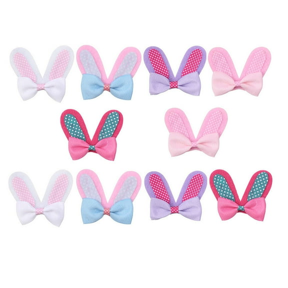Easter Kids Headband 10pcs DIY Rabbit's Ears Hair Band Easter Bunny Bowknot Hair Accessories