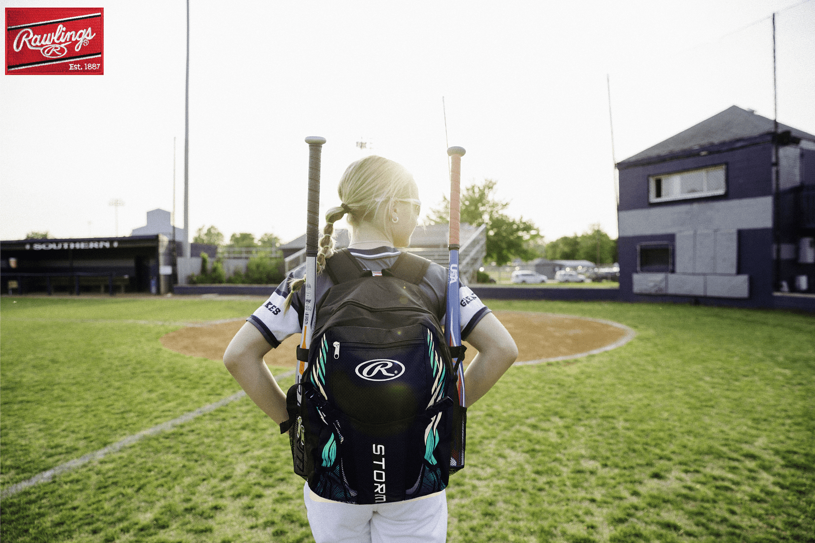 Rawlings Storm Girls Softball Bag, Black/Mint - Available in 3 Colors