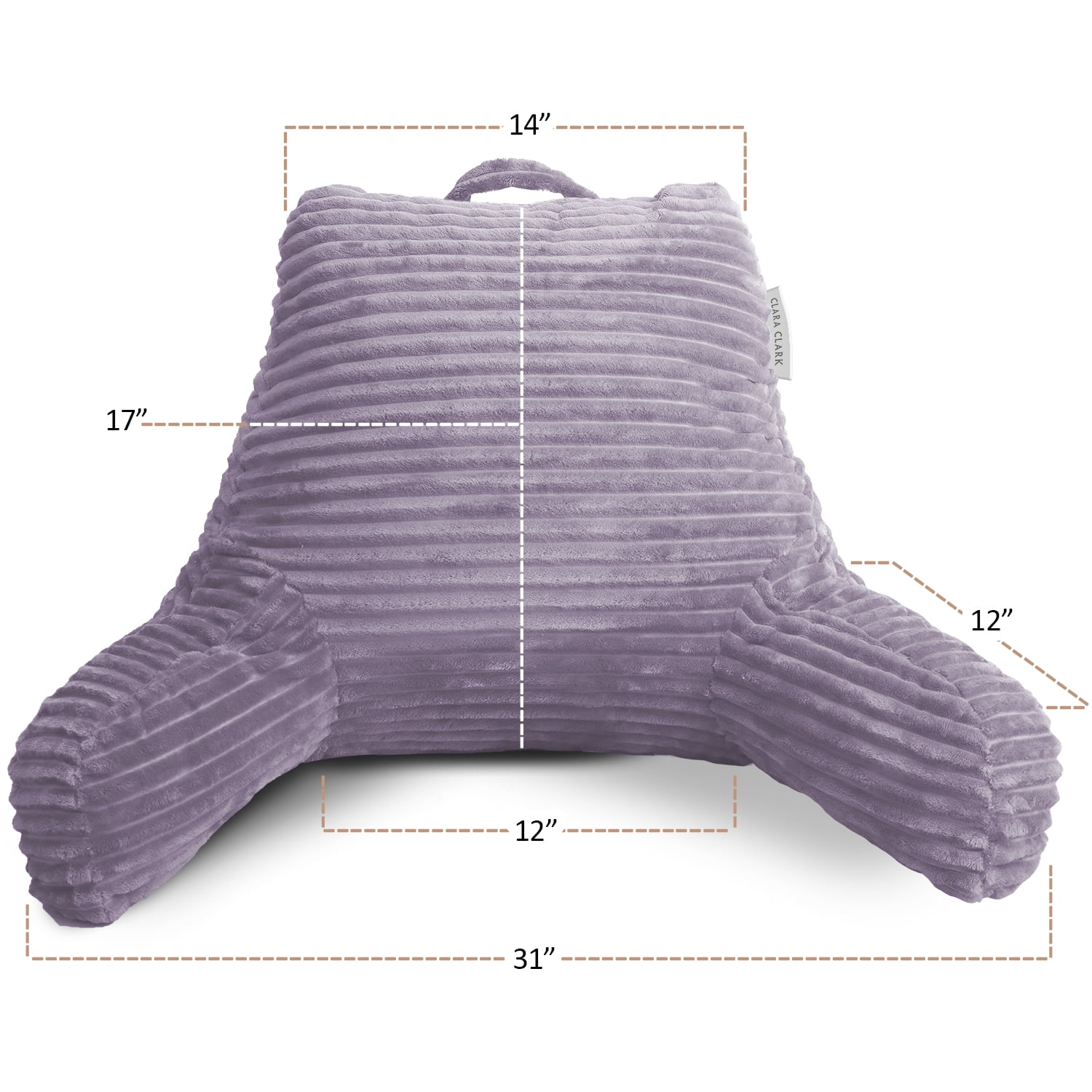 Nestl Backrest Reading Pillow with Blanket, Back Support Pillow with Arms, Shredded Memory Foam Bed Rest Pillow and Throw Blanket,&nbsp;Dust Purple