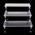 thumbnail image 2 of Acrylic Display Riser Stand Shelf Clear 3 Tier Cupcake Stand Perfume Display Holder Figures Desktop Decoration and Organizer Showcase Toys Retail Display Rack, 2 of 8