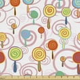 thumbnail image 1 of Colorful Upholstery Fabric by the Yard, Hand Drawn Spiraling Lollipops Candy Funny Abstract Theme Pattern, Decorative Fabric for DIY and Home Accents, Multicolor by Ambesonne, 1 of 5