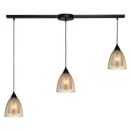 Elk Lighting Layers 3 Light Linear Pendant With Glass Shade Elk Lighting Layers 3 Light Linear Pendant With Glass Shade