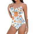 thumbnail image 3 of Jamicy One Piece Swimsuit Women Tummy Control Square Neck Sporty Ruched Slimming Monokini High Cut Women's Bathing Suit, 3 of 8