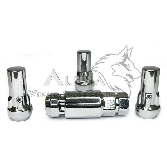 9/16-18 Wheel Locks Set Bulge Acorn 1.9" Tall For Chevy C20 C30 K20 K30   1 Key