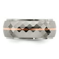 thumbnail image 4 of Edward Mirell Sterling Silver & Titanium Inlay with Real 14kt Rose Stripe Ring S:12.5, 4 of 6