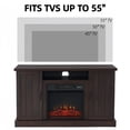 thumbnail image 4 of EDYO LIVING Farmhouse Fireplace TV Stand for TVs up to 55" with Open Storage Shelves for Living Room, Dark Brown, 4 of 6