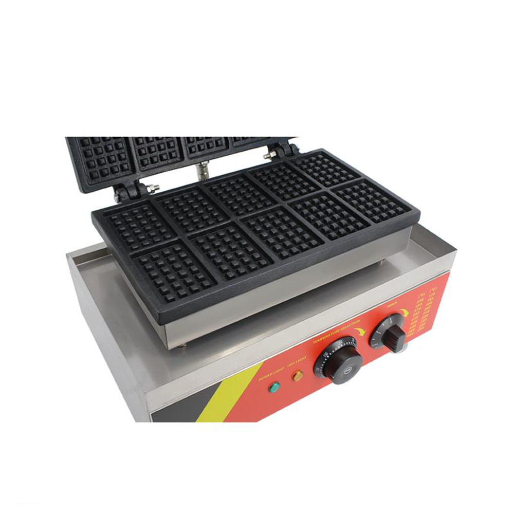Techtongda 10 Grit Commercial Waffle Maker Making Machine Nonstick Electric Mini Square Waffle Baker Machine