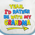 thumbnail image 4 of Inktastic Yeah I'd Rather Be with My Grandma in Red Yellow and Blue Boys or Girls Baby Bib, 4 of 4
