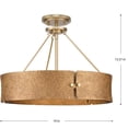 thumbnail image 2 of Progress Lighting, Lusail Collection, 4-Light Pendant, Soft Gold, Vintage Textured Shade., 2 of 16