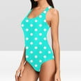 thumbnail image 3 of DDAPJ pyju Womens One Piece Swimsuits Cute Polka Dot Print Beach Swimwear Tummy Control Slimming Bathing Suits Sport Swimsuits Sky Blue XXL, 3 of 6