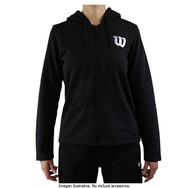 Sudadera Wilson Talla G Deportiva Abierta con Cierre y Capucha de French Negra