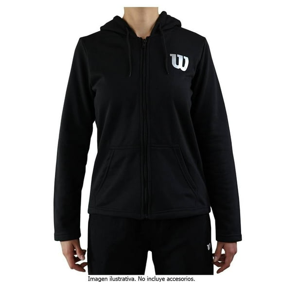 Sudadera Wilson Talla G Deportiva Abierta con Cierre y Capucha de French Negra