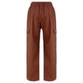 thumbnail image 5 of Doomiva Kids Girls Casual Athletic Cargo Pants Hip Hop Dance Trousers Joggers Sweatpants Brown 6, 5 of 7