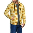 thumbnail image 3 of Zip Up Hoodies for Men - Yellow White Striped Sunflower Long Sleeve Comfrt Men'S Fashion Hoodies & Sweatshirts, Jackets for Men Hoodies Pullover Clothing Clothes with Pouch, 3 of 5