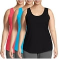 thumbnail image 2 of QUINDOS Summer Womens Tank Tops Plus Size 3 Pack Womens Camisoles Crew Neck MultiPack Sleeveless Strap Cami Tops Solid Color Slim Fitted Undershirts, 2 of 6