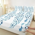 thumbnail image 4 of Feelyou Dreamy Ocean Fish Twin Sheet Sets, Cartoon Cute Sealife Twin Fitted Sheet, Mystic Underwater World Flat Sheet, Lightweight Room Decor, 3-Piece, 4 of 8