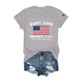 thumbnail image 2 of Women's Short Sleeve Round Neck T-Shirt with "HAPPY 250TH BIRTHDAY, U.S.A. JULY 4. 1776 - JULY 4. 2026" Print, Casual Independence Day Top Light Gray XL, 2 of 4