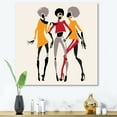 thumbnail image 2 of African American Women Silhouettes Red and Yellow II 30 in x 30 in Painting Canvas Art Print, by Designart, 2 of 4