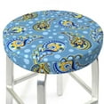 thumbnail image 3 of Balery Blue paisley pattern Round Bar Stool Seat Covers Velvet Fabric Adjustable Protects from Scratches and Stains for 14-17 Inch Chair-, 3 of 7