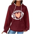 thumbnail image 1 of Camisas de Manga Larga Casual de las Mujeres Impresión No Estructurada Bolsillo Sudadera con Capucha para la Moda de Verano de Primavera, 1 of 5