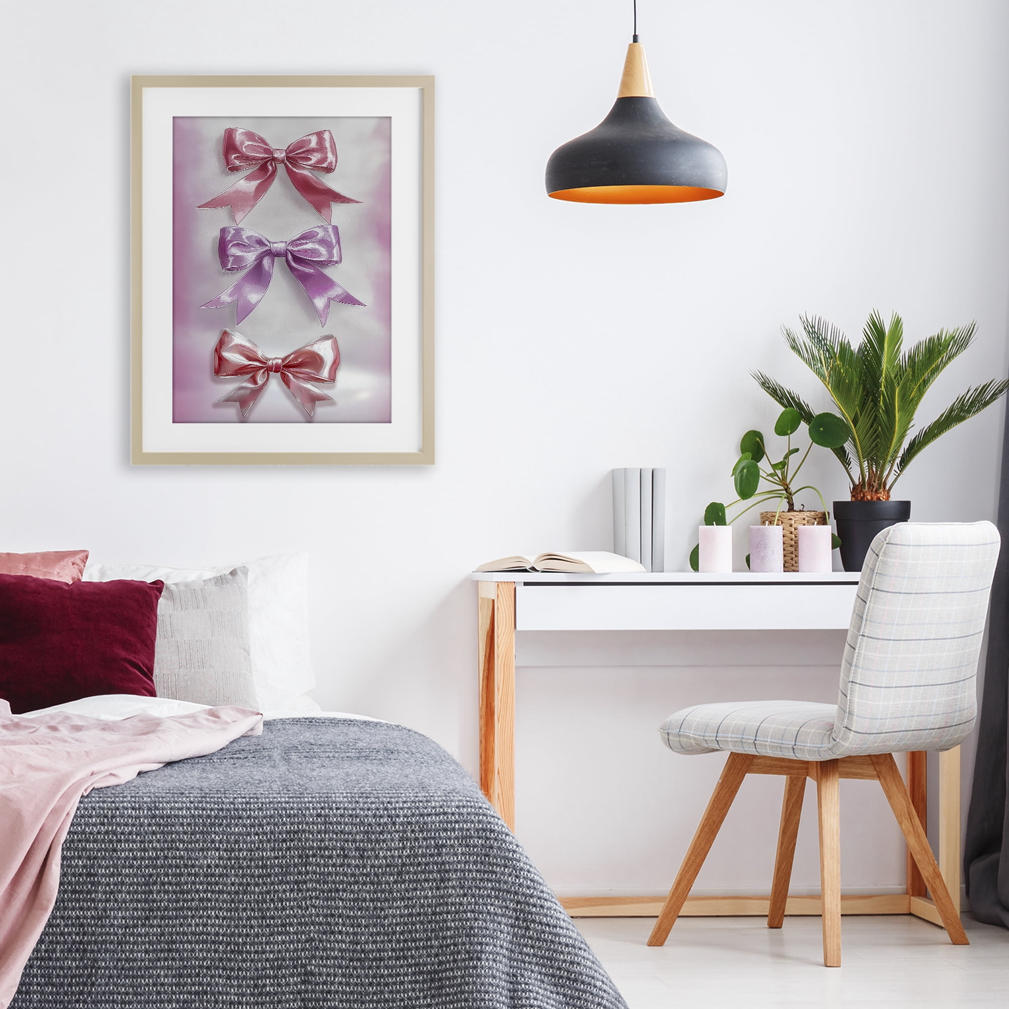 Stupell Industries Blush And Satin Elegance Birch Framed Print Under Glass, design by Annabelle Hall