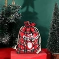 thumbnail image 6 of Drawstring Gift Bags, Buffalo Plaid Christmas Treats Bags, Reusable Cloth Xmas Candy Bag, Holiday Party Favors,3.93X5.51In(C), 6 of 6