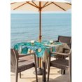 thumbnail image 3 of Outdoor Tablecloth with Umbrella Hole for Patio/Picnic/Party/Camping, Ocean Blue Octopus Waterproof Table Cloth Square Cover Washable, Coastal Anchor Sea Boat Retro World Map (60"x 60"), 3 of 8