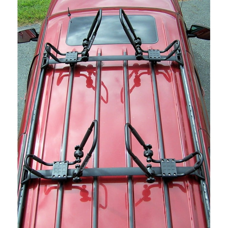 Folding Kayak Rack Stainless Steel Roof Mounted J style Carrier Rack by Pack em Racks 2 Sets