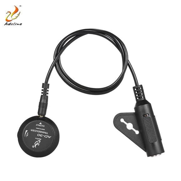 Adeline AD-30 Mini Piézo Microphone de Contact Transducteur avec Prise de Sortie 6.35mm Pince à Queue pour Guitare Classique Acoustique Violon Ukulélé