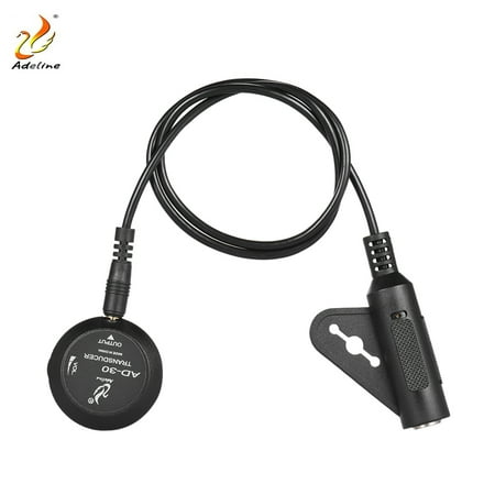 Adeline AD-30 Mini Piezo Pickup Contact Microphone Transducer with 6.35mm Output Plug Tail Nail Clamp for Acoustic Classical Folk Guitar Violin