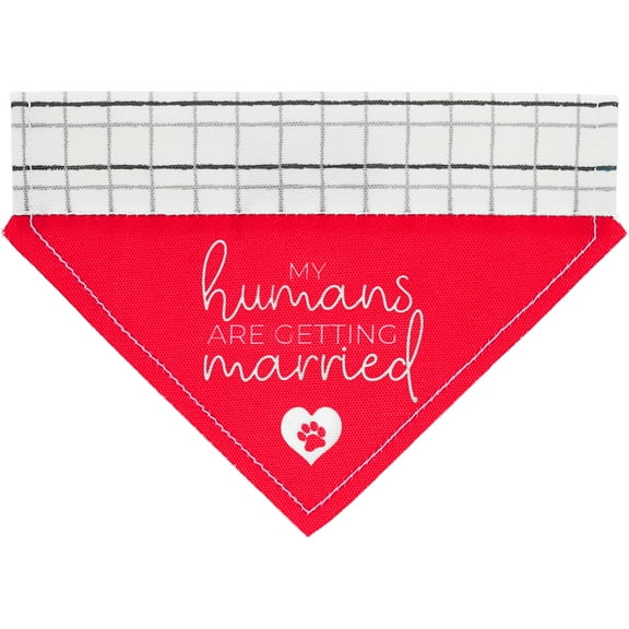 Pavilion Gift Company - Humans Getting Married - 7" x 5" Canvas Slip on Pet Bandana