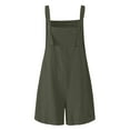 thumbnail image 7 of Dealovy Plus Size Jumpsuits for Women Casual Summer Sleeveless Cotton Linen Loose Shorts Overalls Rompers, 7 of 7