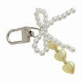 thumbnail image 6 of Stylish Beaded Bowknot Key Ring Keychain Pendant with Pearls Accent Trendy Handbag Charm Gift For Her Birthday, 6 of 10